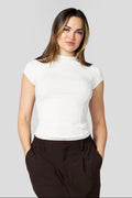 Ribbed Mock Neck Tee