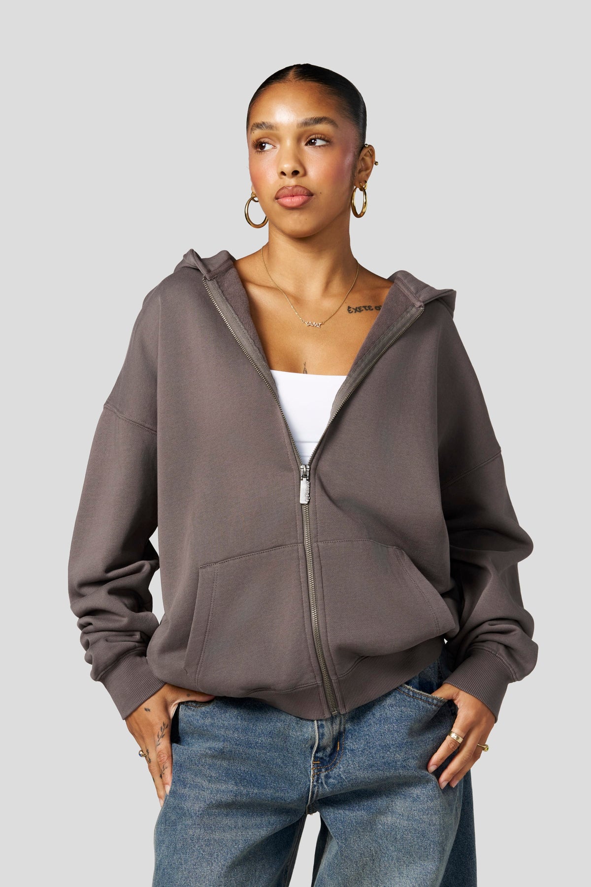 Balance Zip Hoodie - Dark Grey