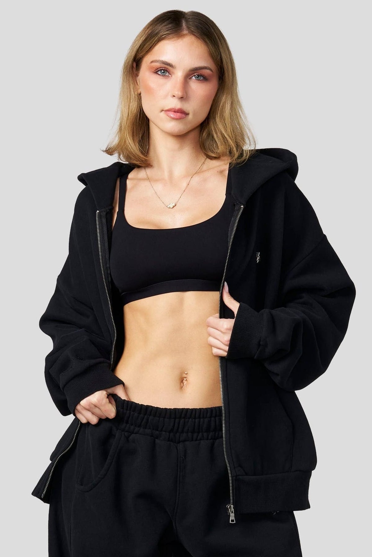 Studio Edit Zip Hoodie - Jet Black
