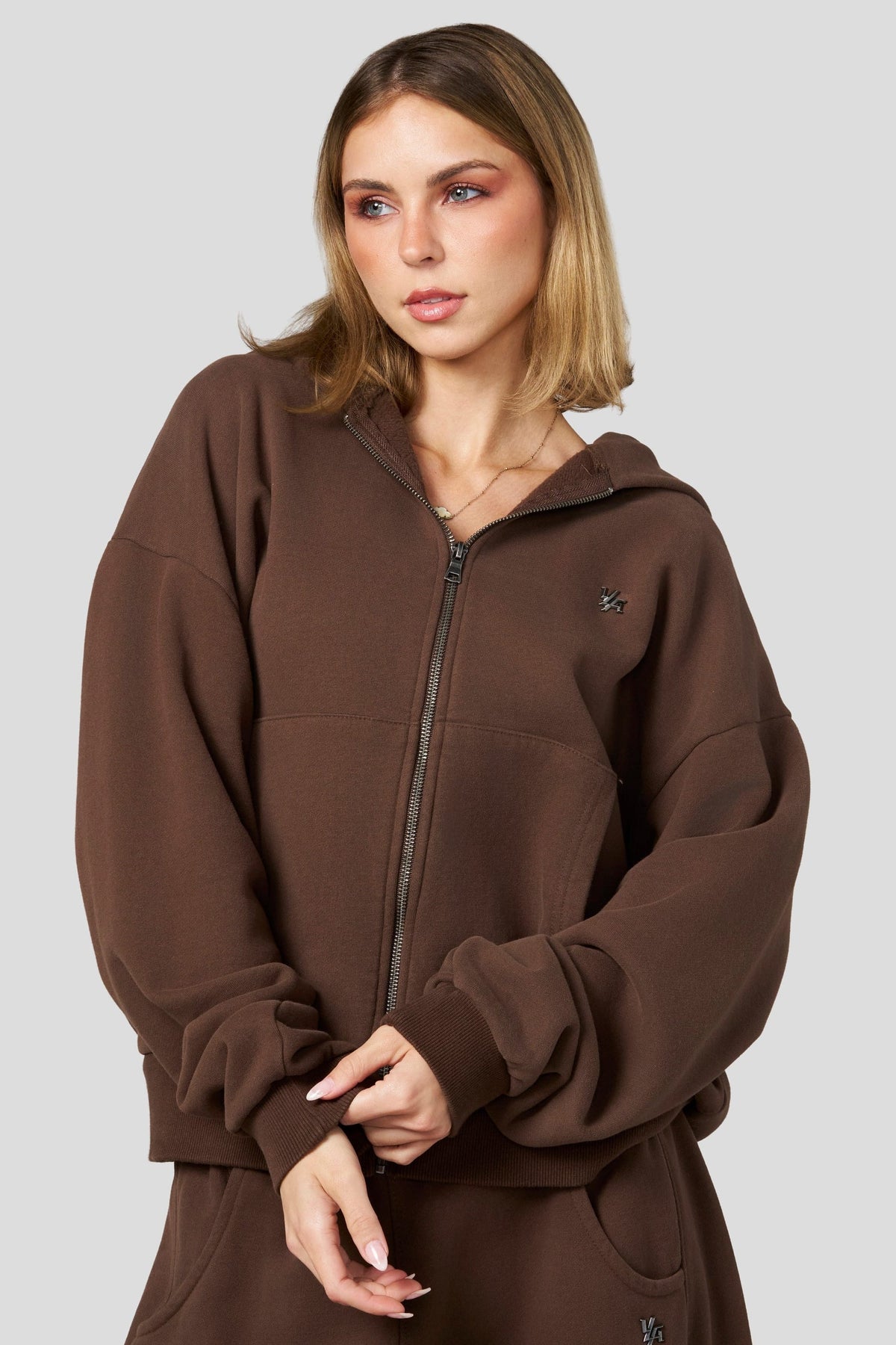 Studio Edit Zip Hoodie - Light Brown