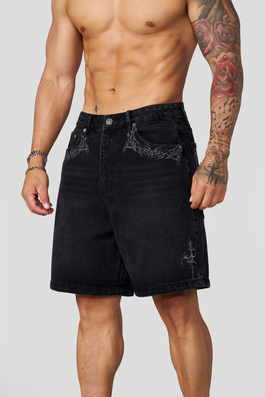 Phantom Embroidery Jorts
