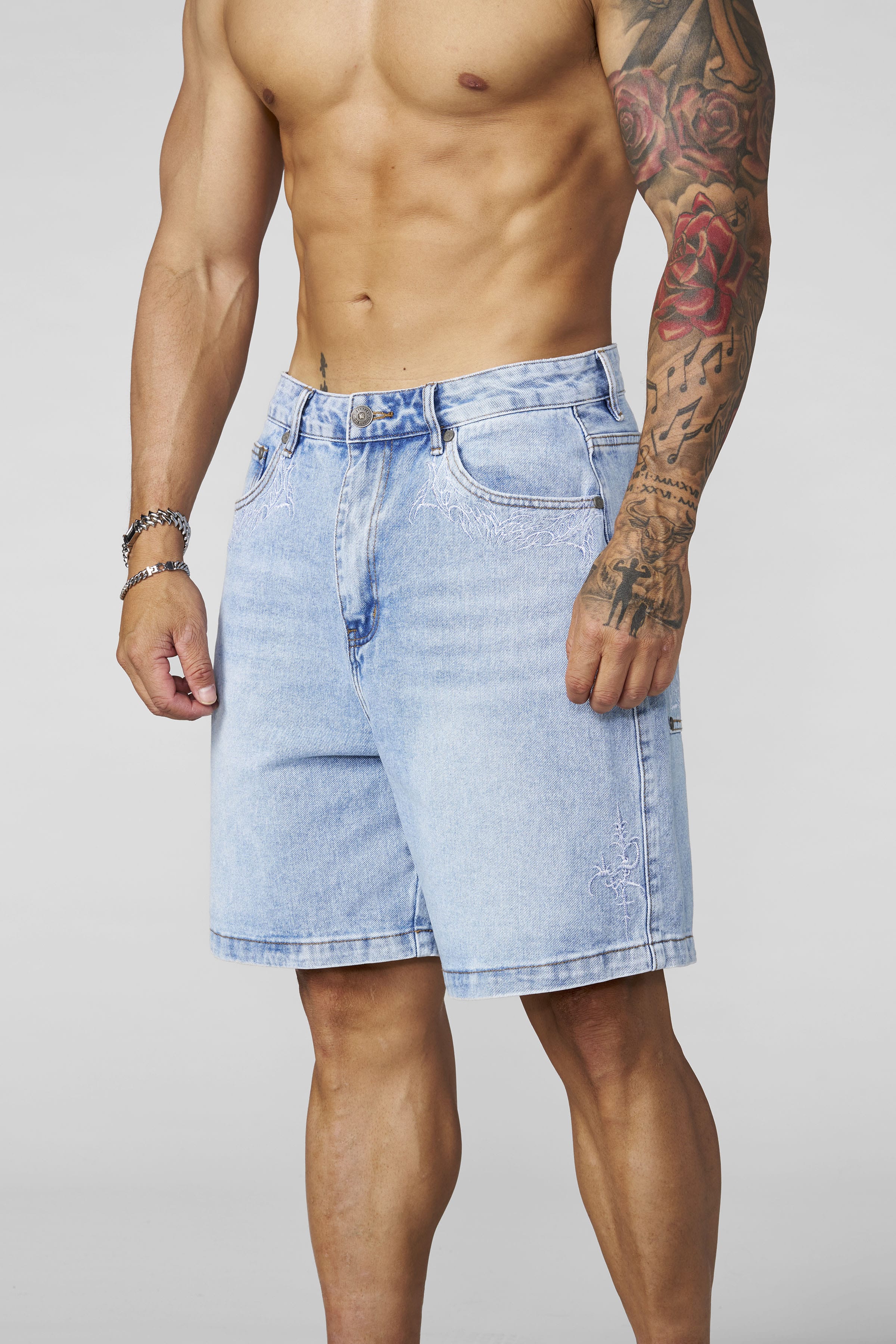 Phantom Embroidery Jorts