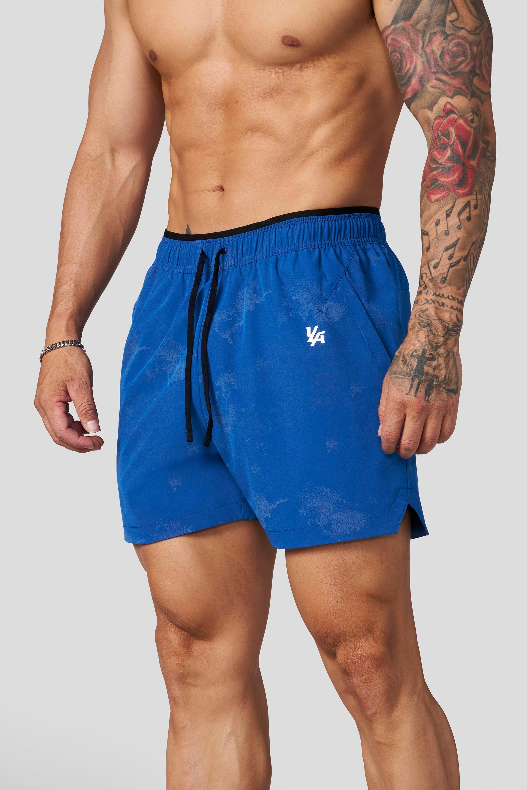 YoungLA 1052 Reflective Fitness Shorts Azul Marino