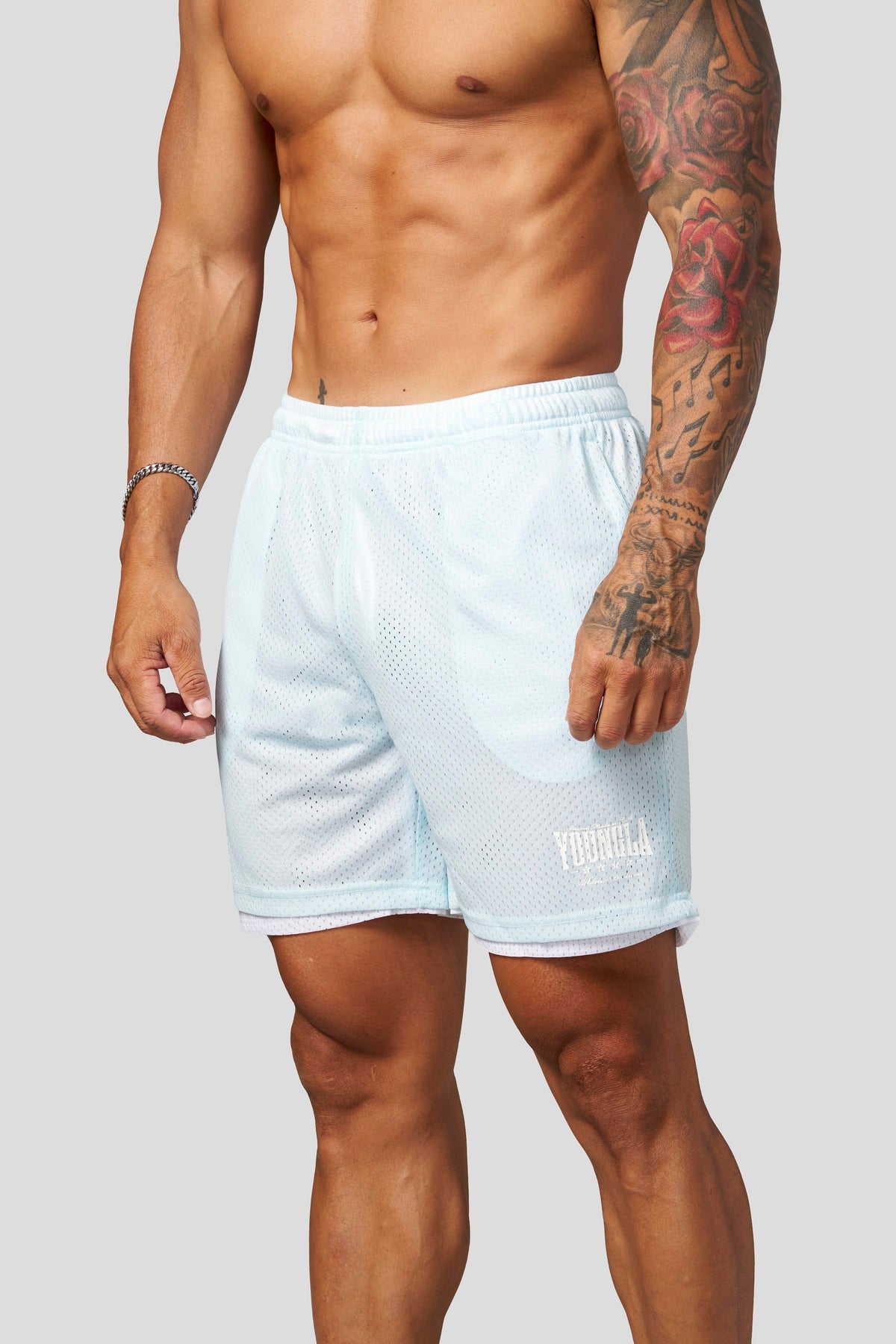 Double Mesh Shorts - Light Blue