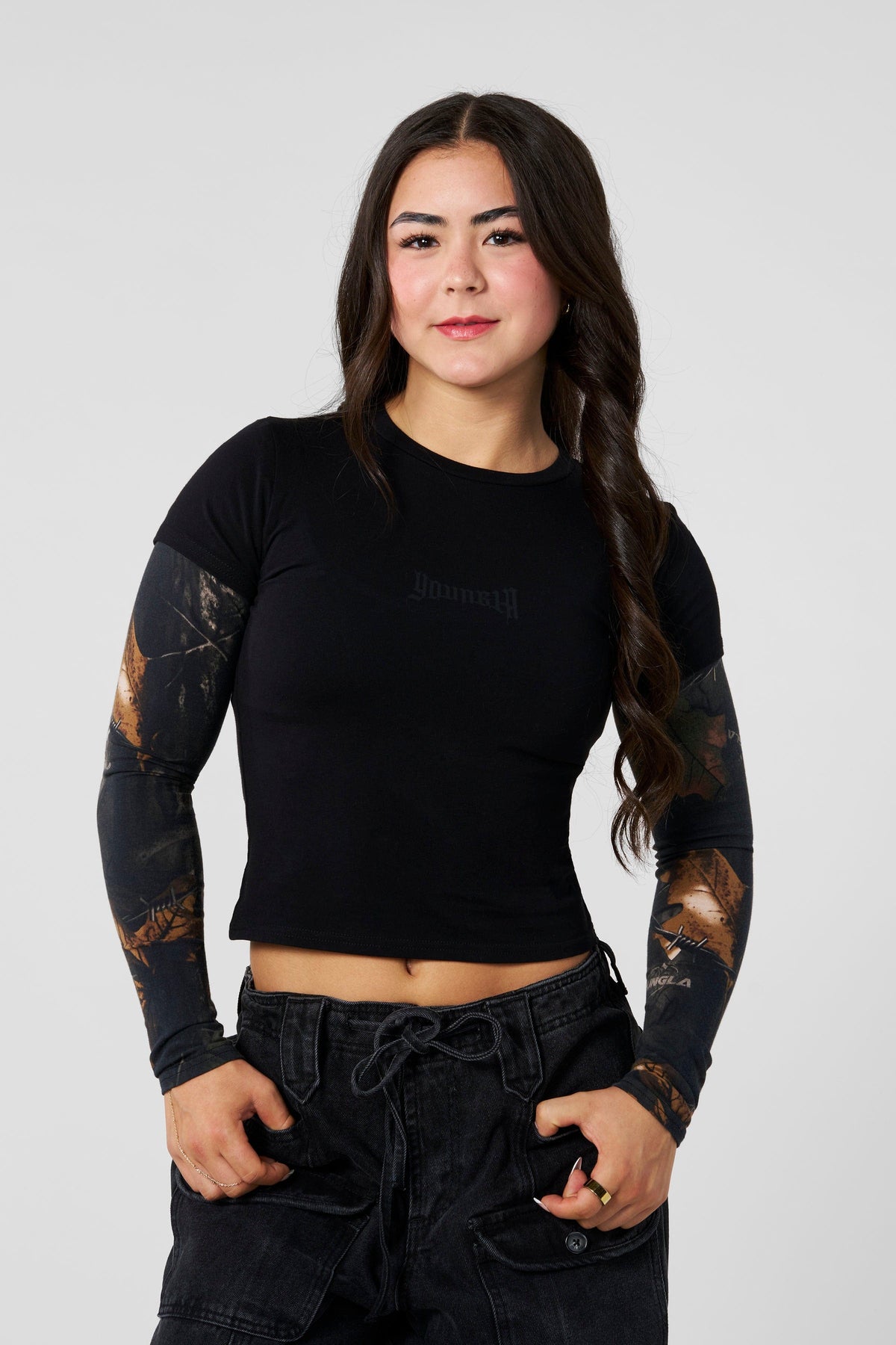 Camo Twofer Baby Tee