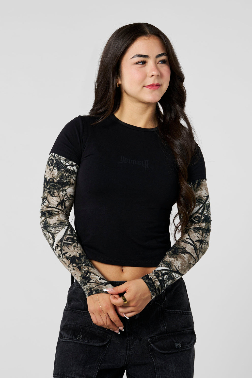 Camo Twofer Baby Tee