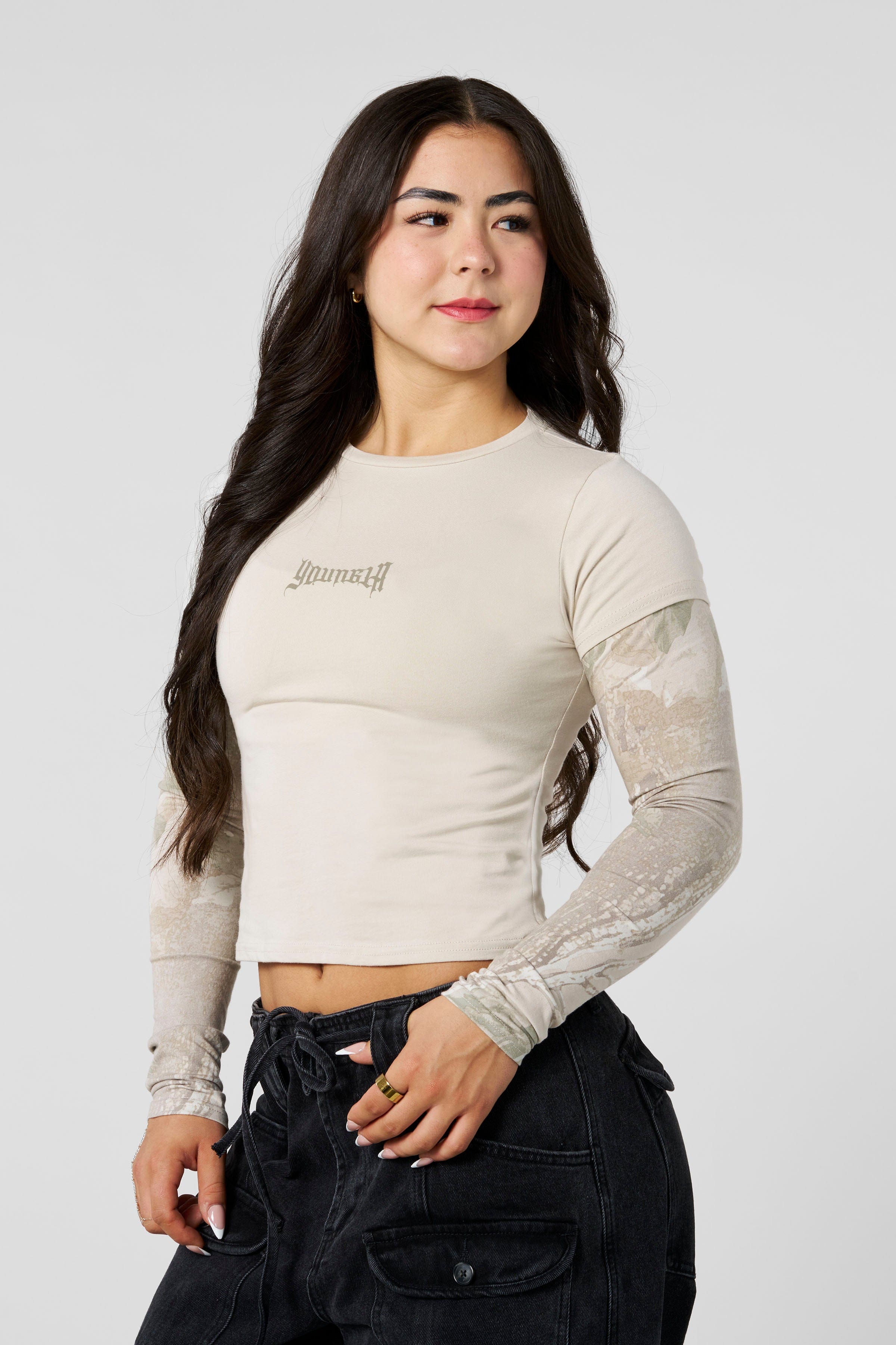 Camo Twofer Baby Tee