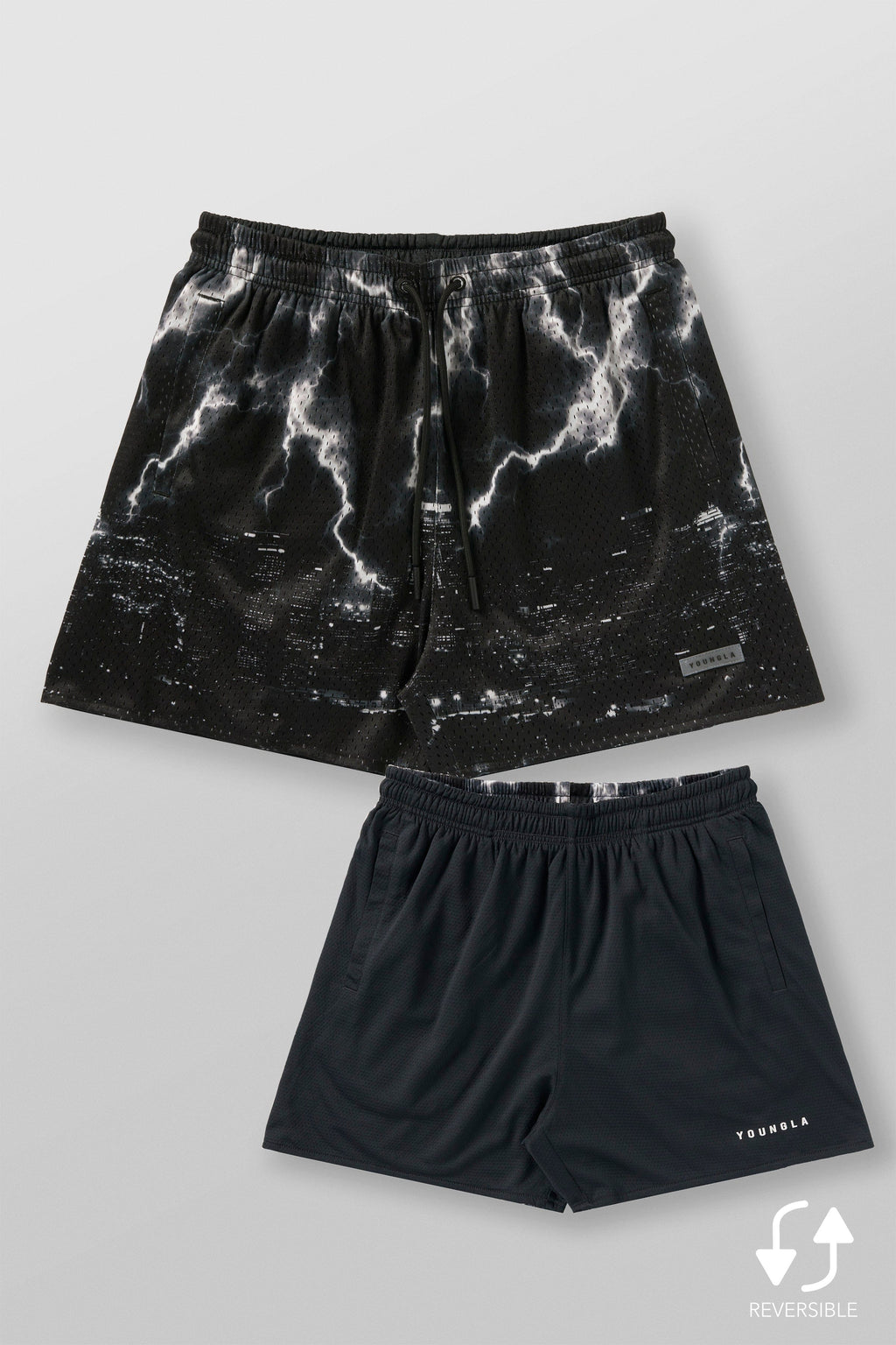 Skulls & Roses Reversible Shorts - LA Skyline