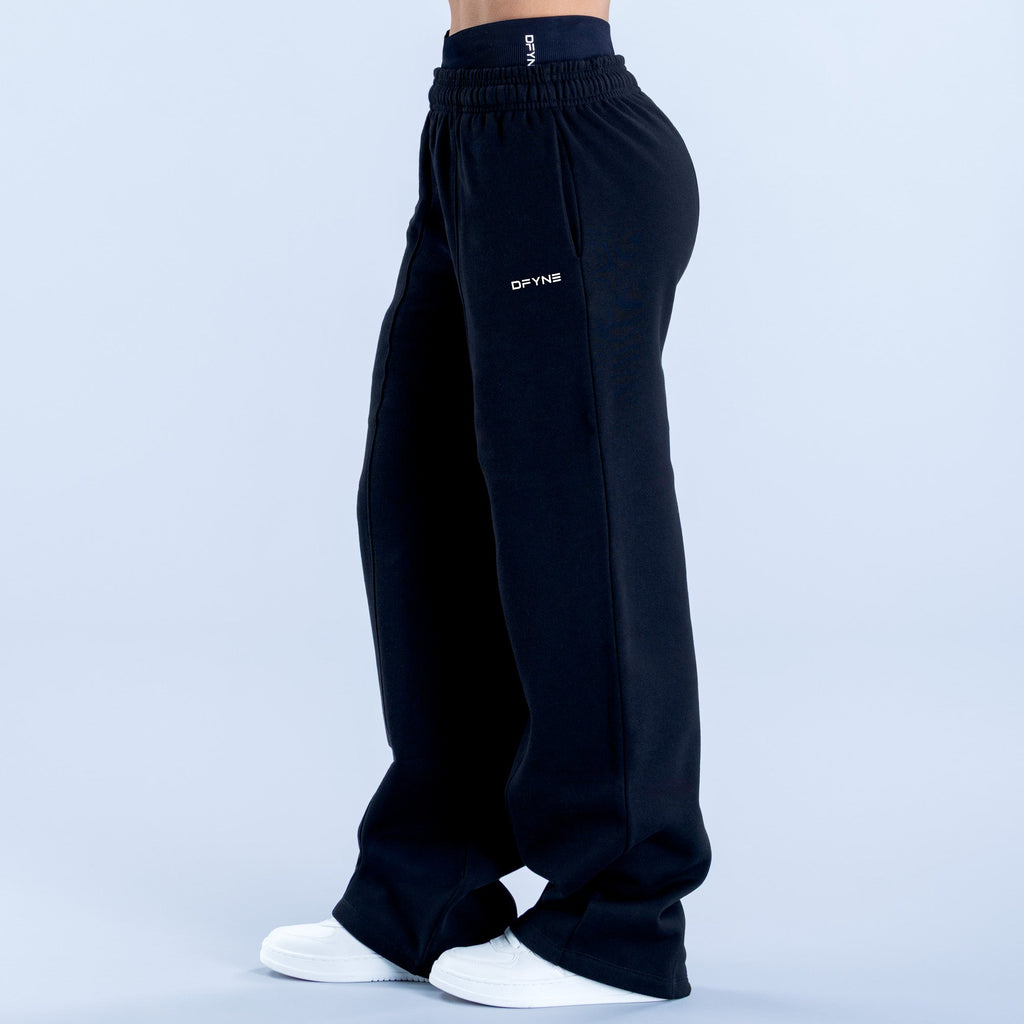 Revive Wide Leg Jogger Midnight Black