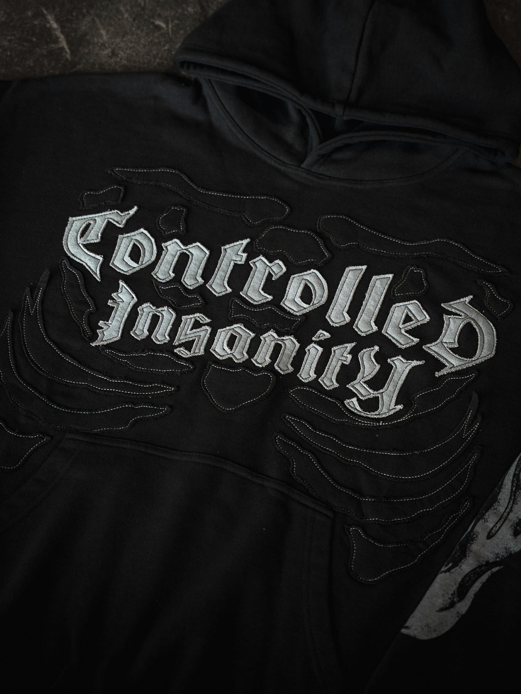 Applique Pullover - Black w/ White ;)