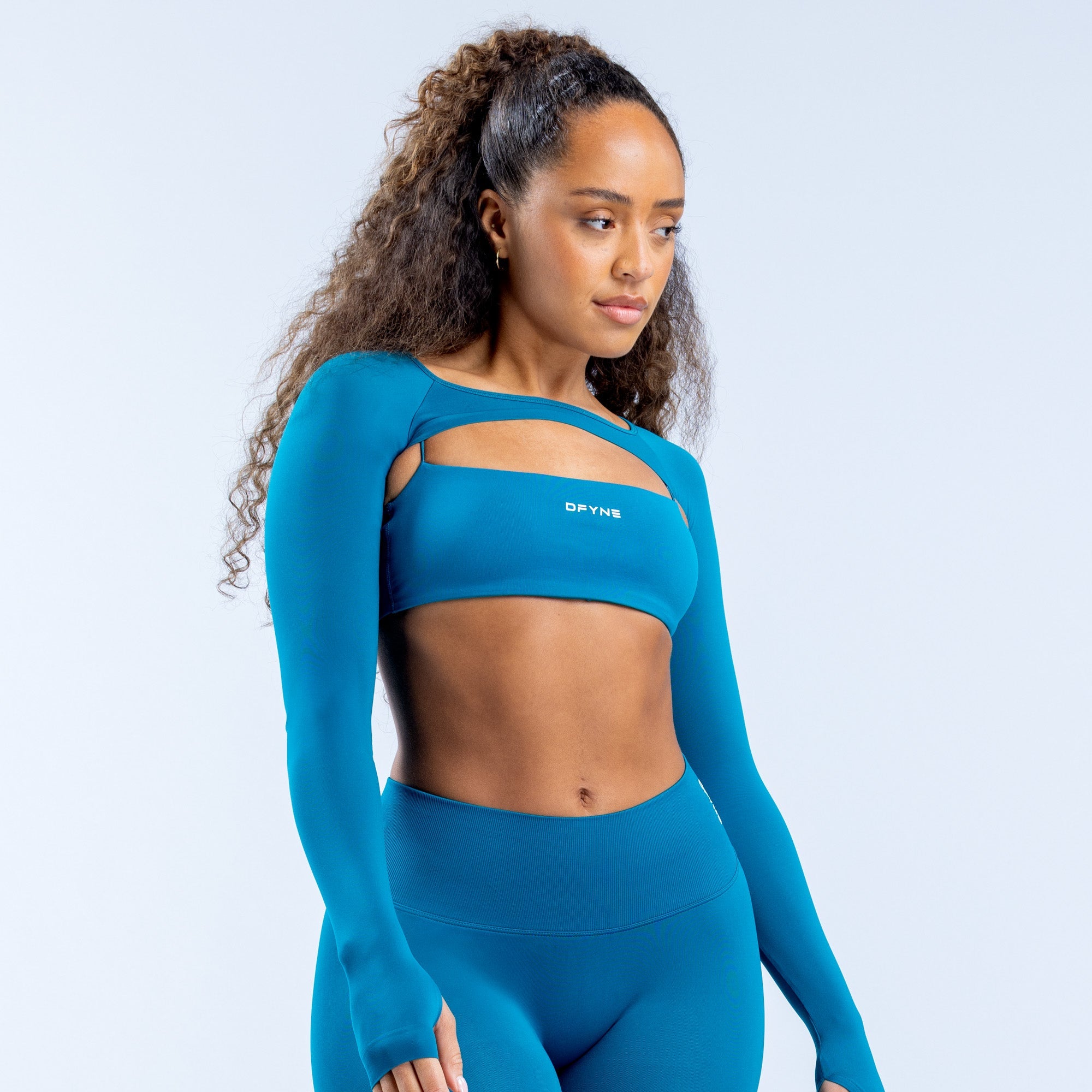 Defy Long Sleeve Shrug Lagoon