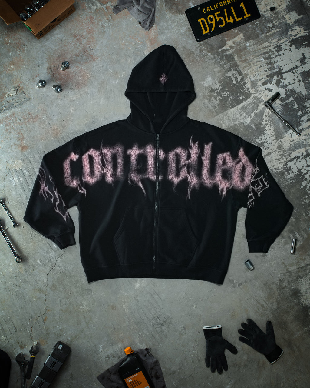 Ghost Zip Up Glossy Pink