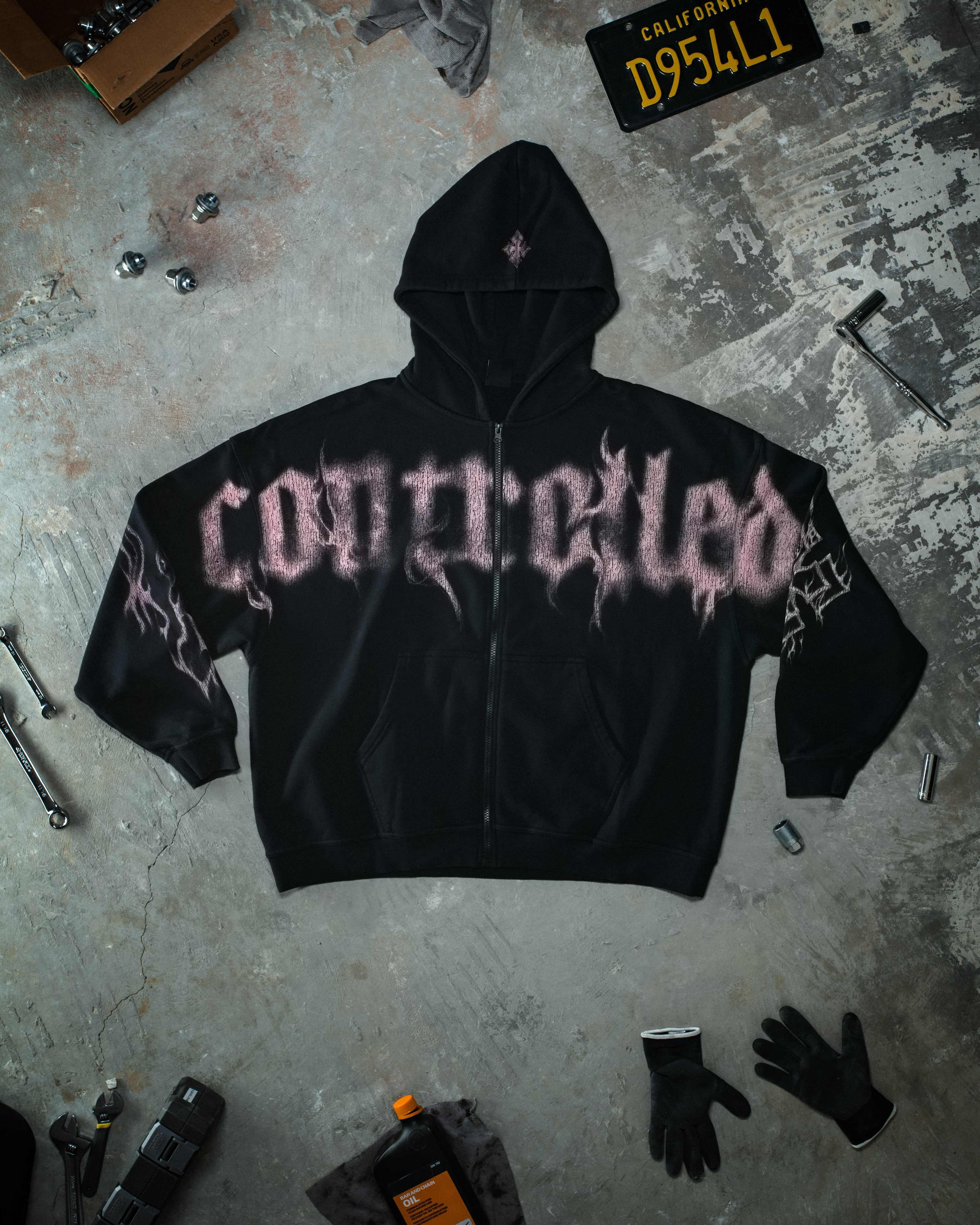 Ghost Zip Up Glossy Pink