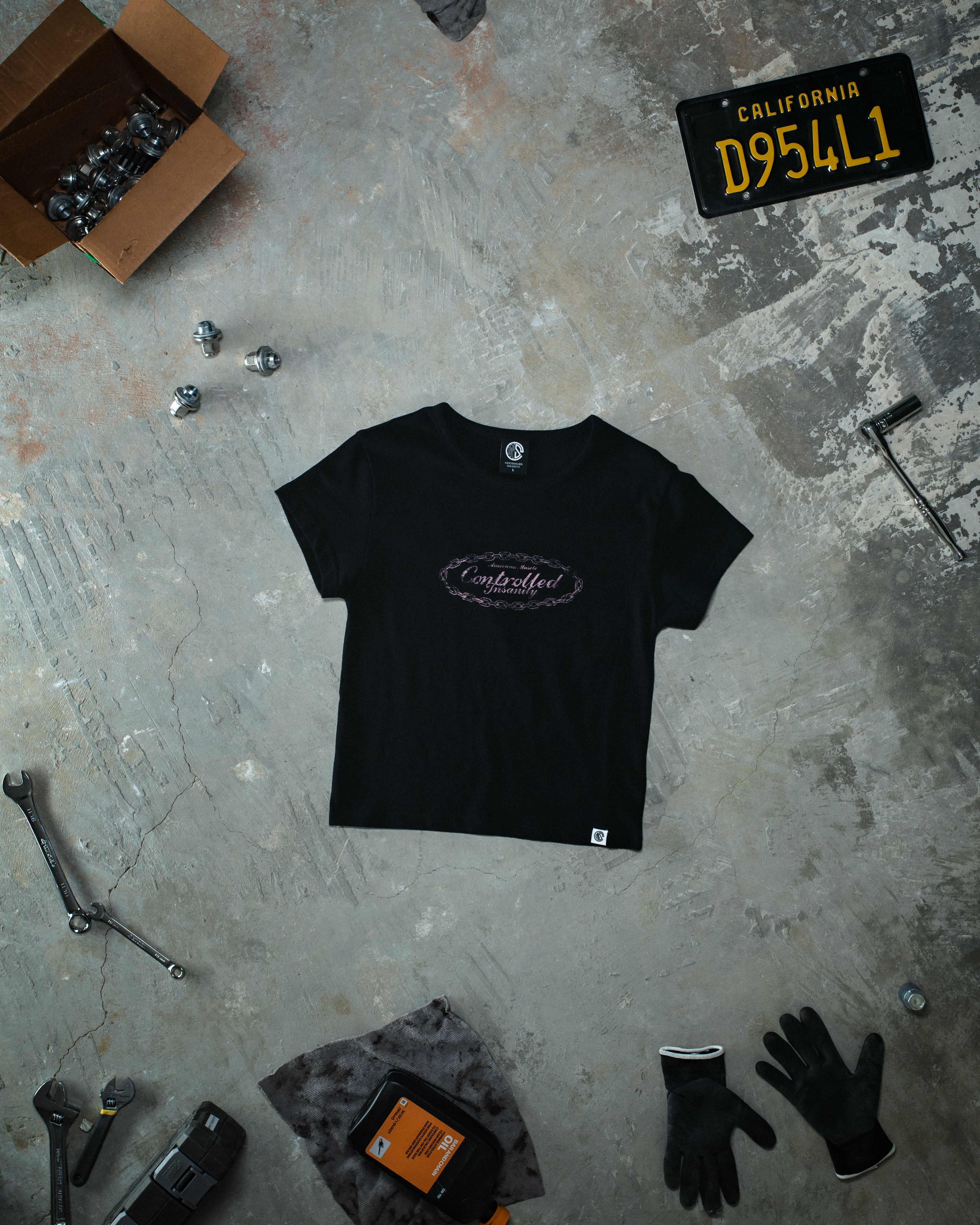 Chained Baby Tee Glossy Pink