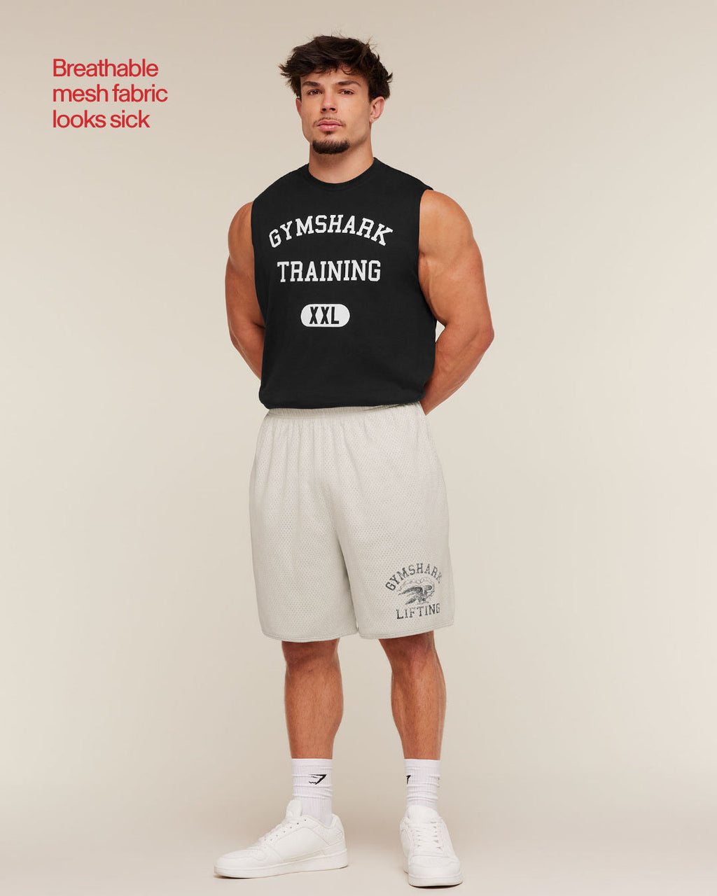 Collective Mesh Shorts - Tinted White