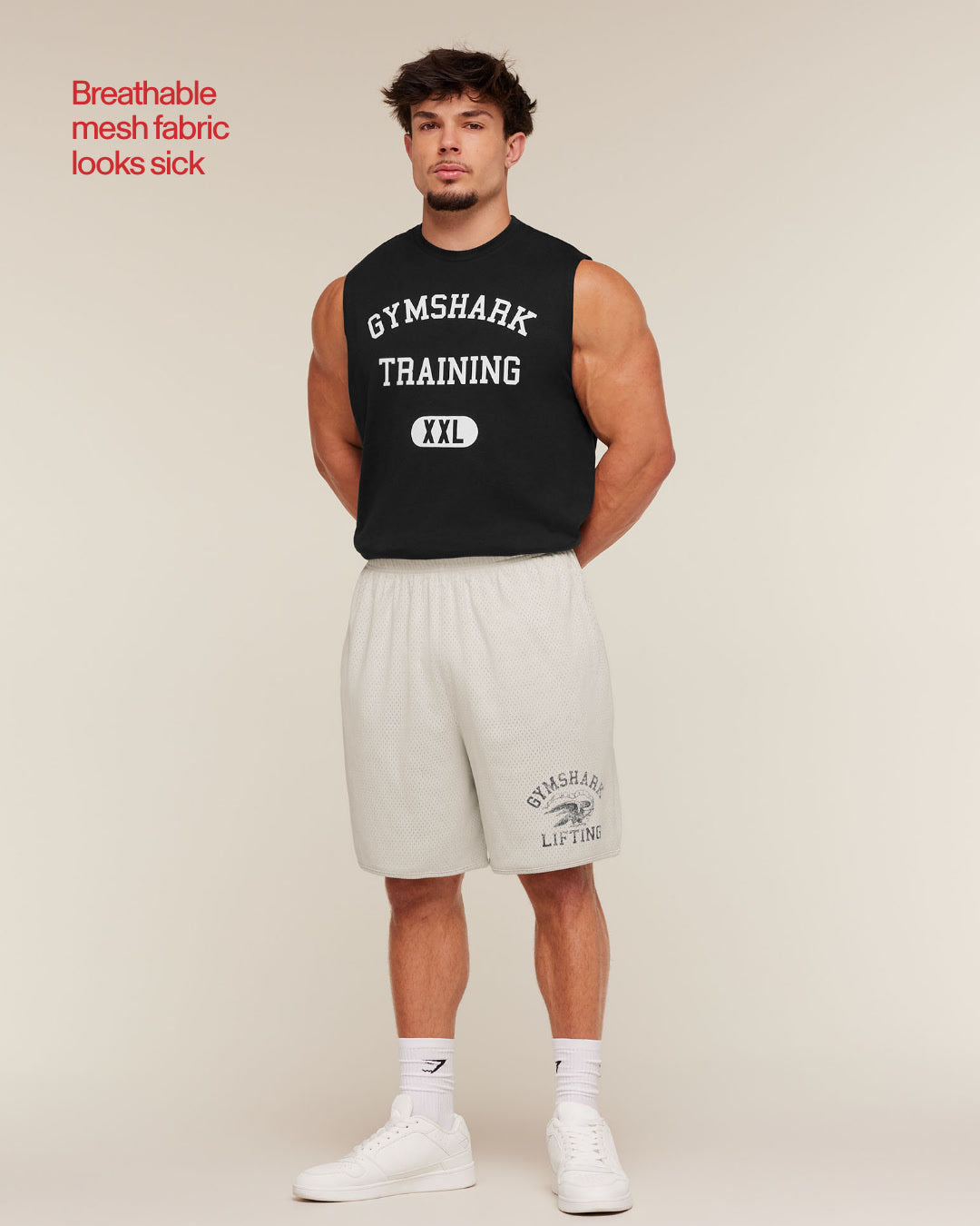Collective Mesh Shorts - Tinted White