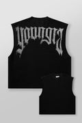 Drop Shoulder Knit Cut-Off - Black
