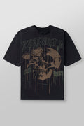 Floral Skull Tees - Black