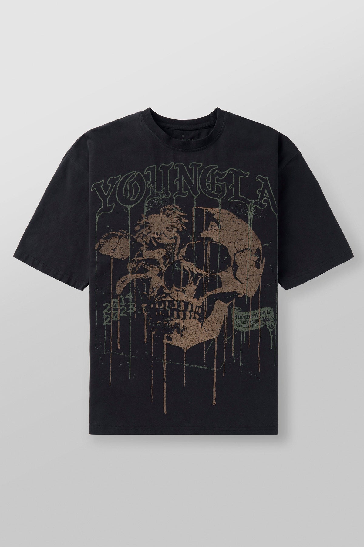 Floral Skull Tees - Black