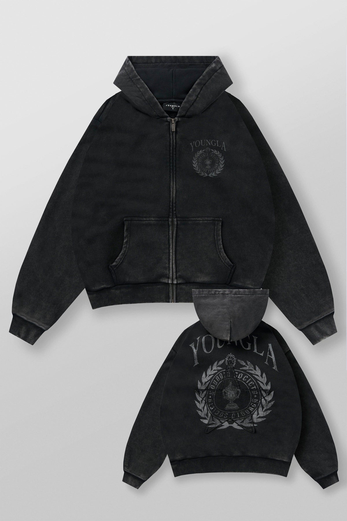 Star Crest Zip-Ups - Black Wash