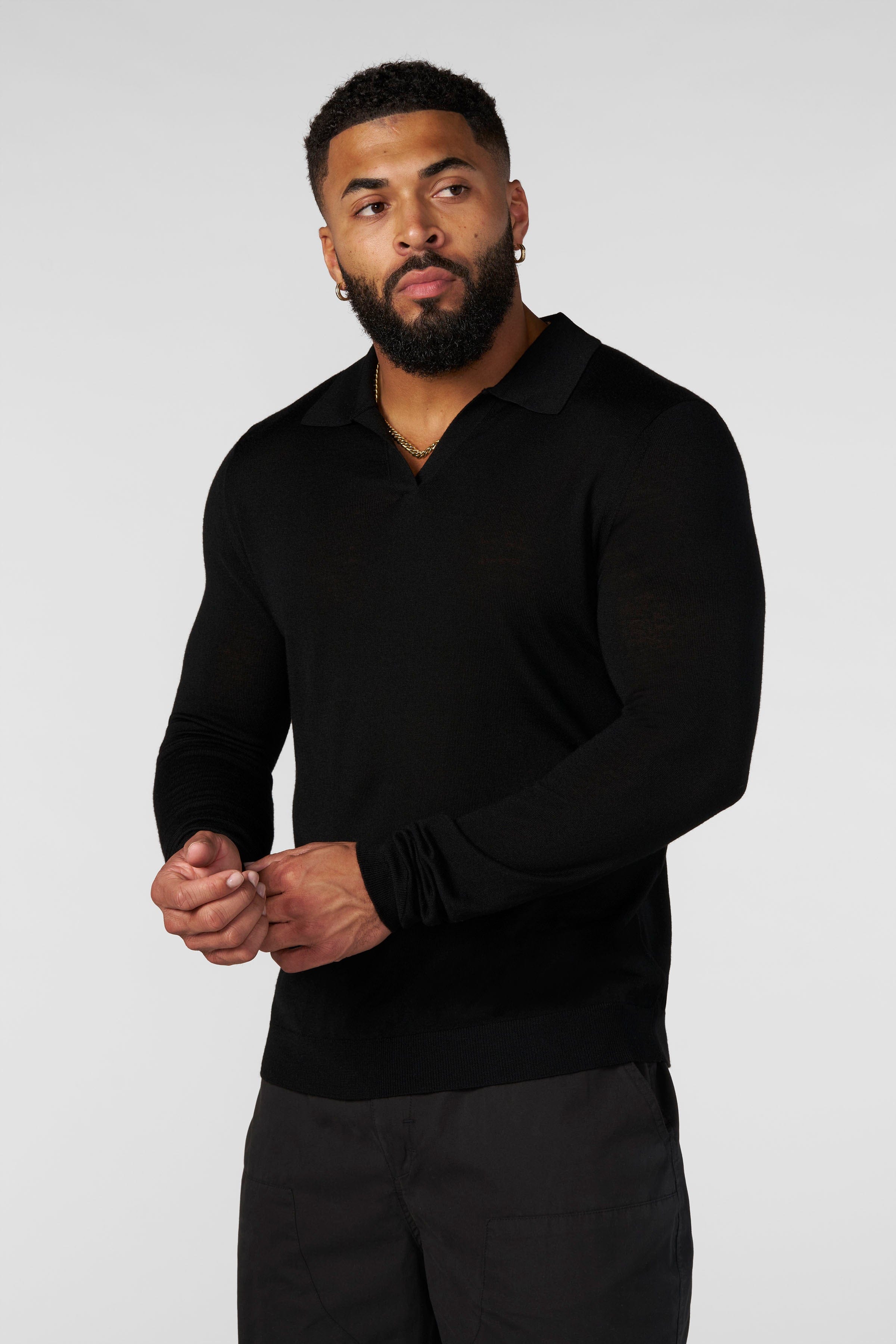 Monaco Wool Longsleeve Polo