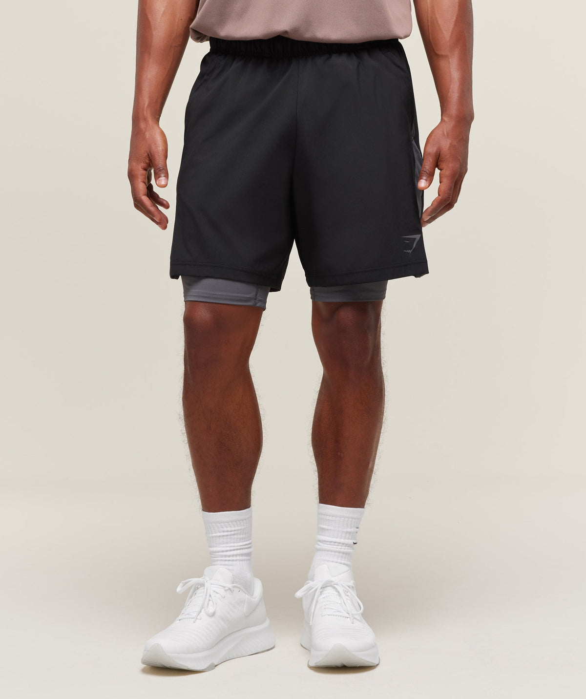 Sport 7" 2 in 1 Shorts - Black/Dark Grey ;)