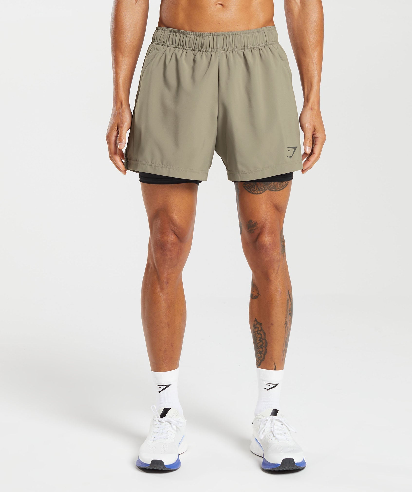 Sport 5" 2 in 1 Shorts - Linen Brown/Black