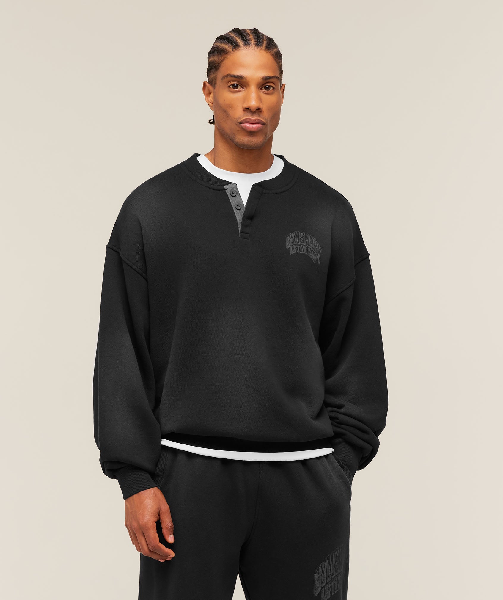 GSLC Henley Sweat - Black ;)