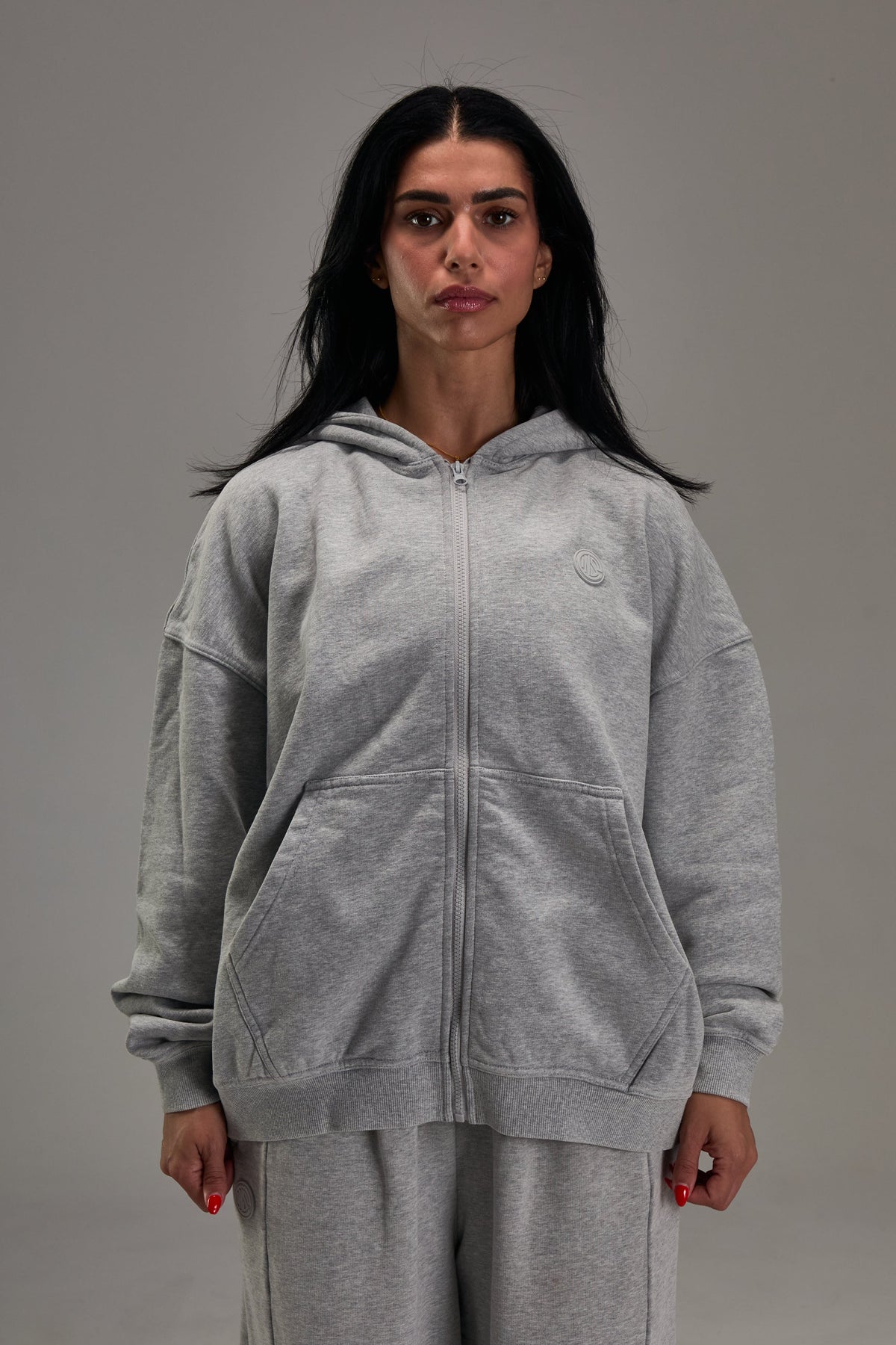 Heavyweight Zip Up Heather Grey