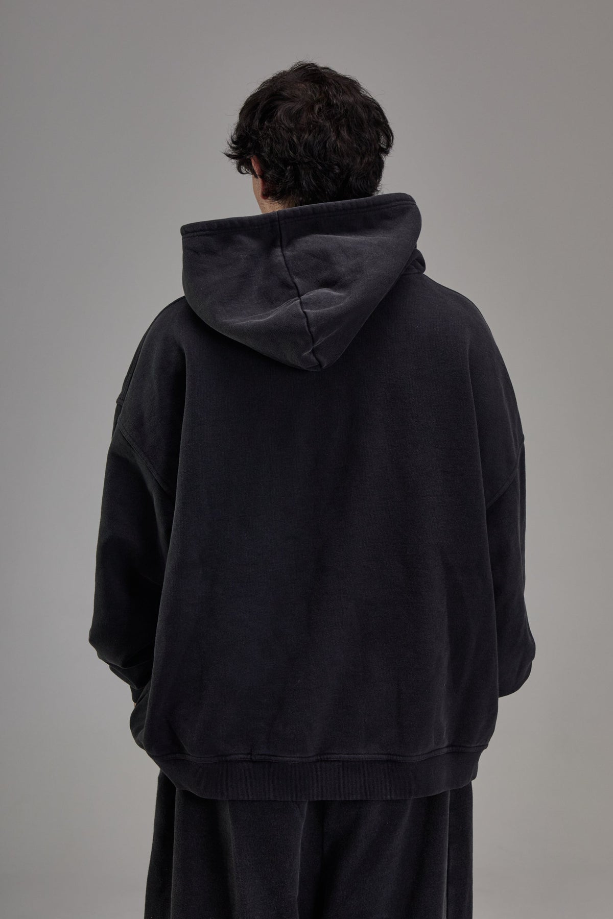 Heavyweight Zip Up Faded Black