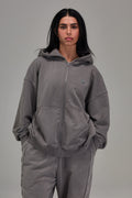 Heavyweight Zip Up Gunmetal Grey