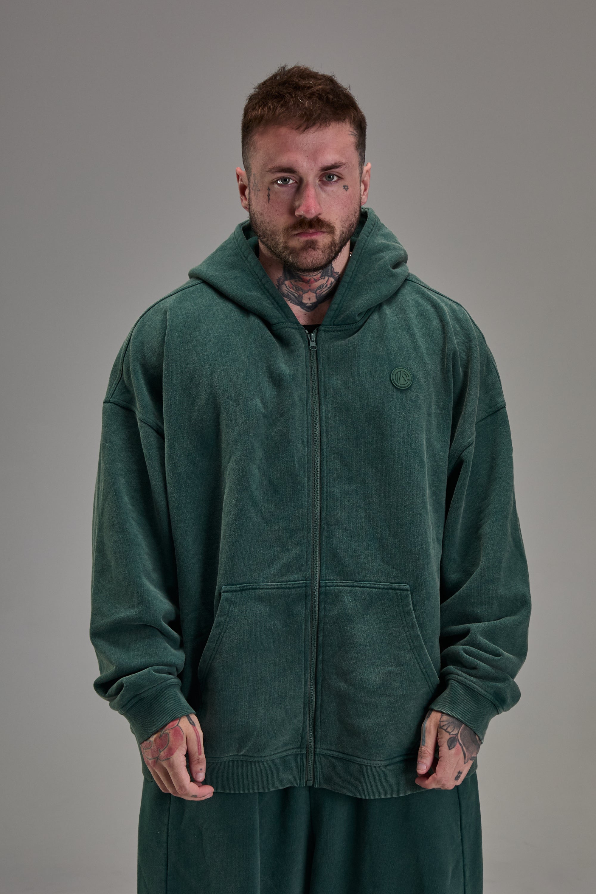 Heavyweight Zip Up Forest Green