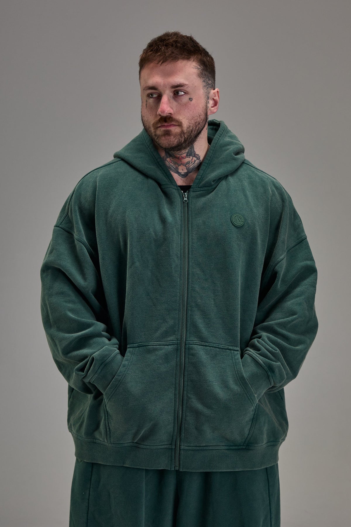 Heavyweight Zip Up Forest Green