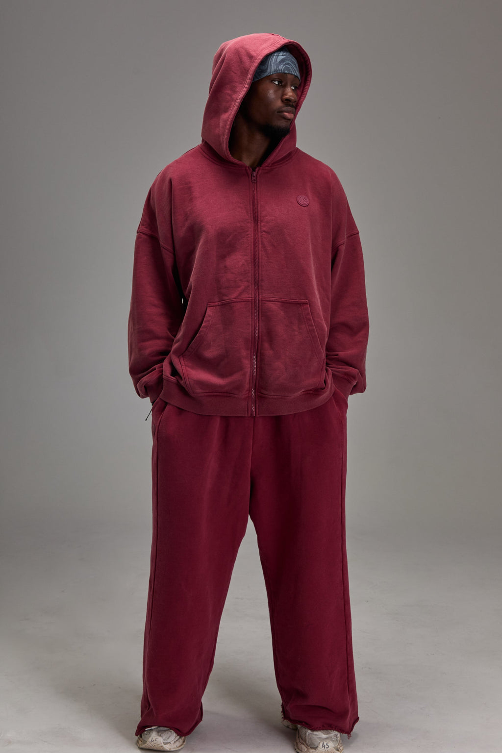 Heavyweight Zip Up Washed Red