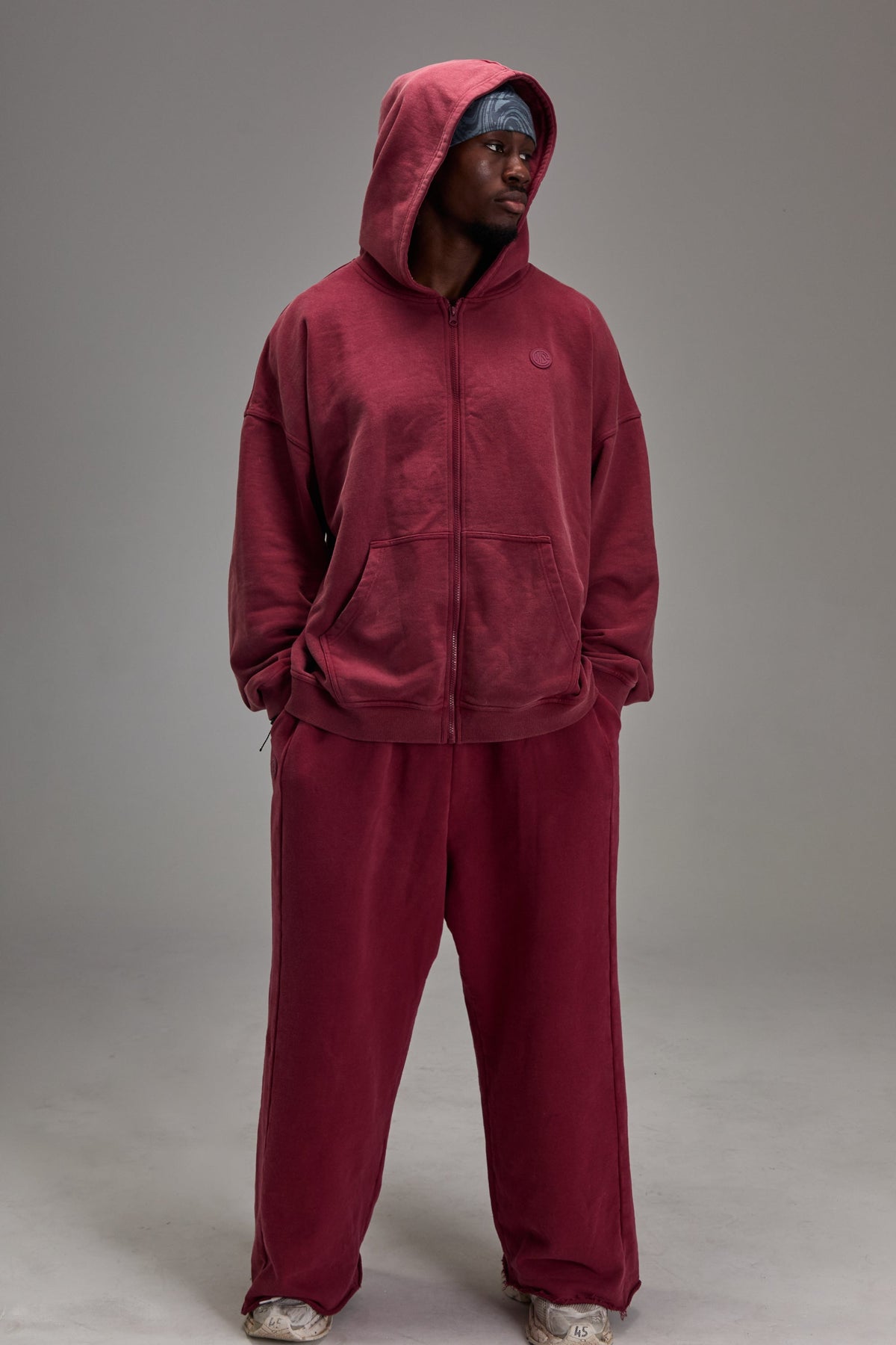 Heavyweight Zip Up Washed Red