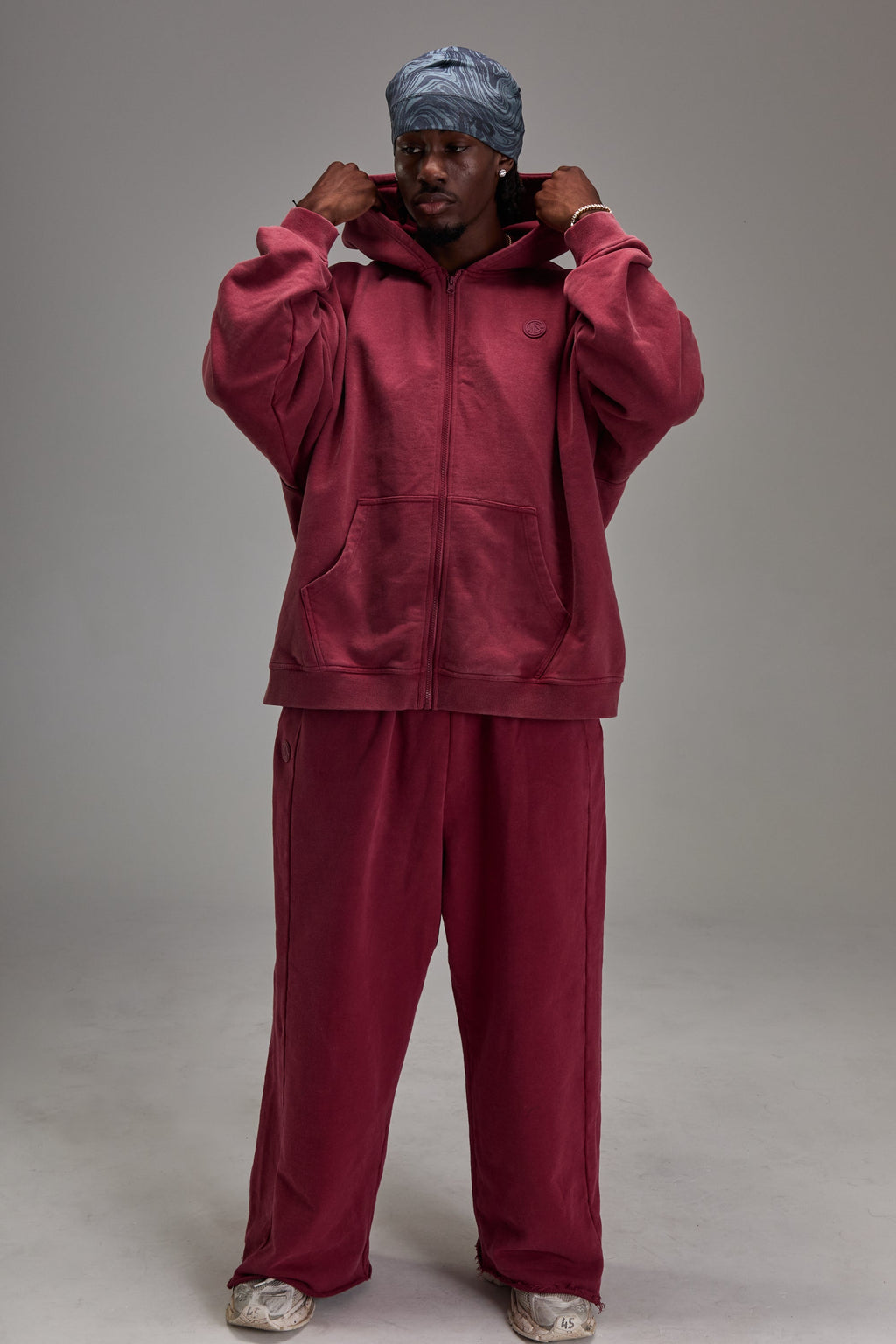 Heavyweight Zip Up Washed Red