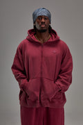Heavyweight Zip Up Washed Red