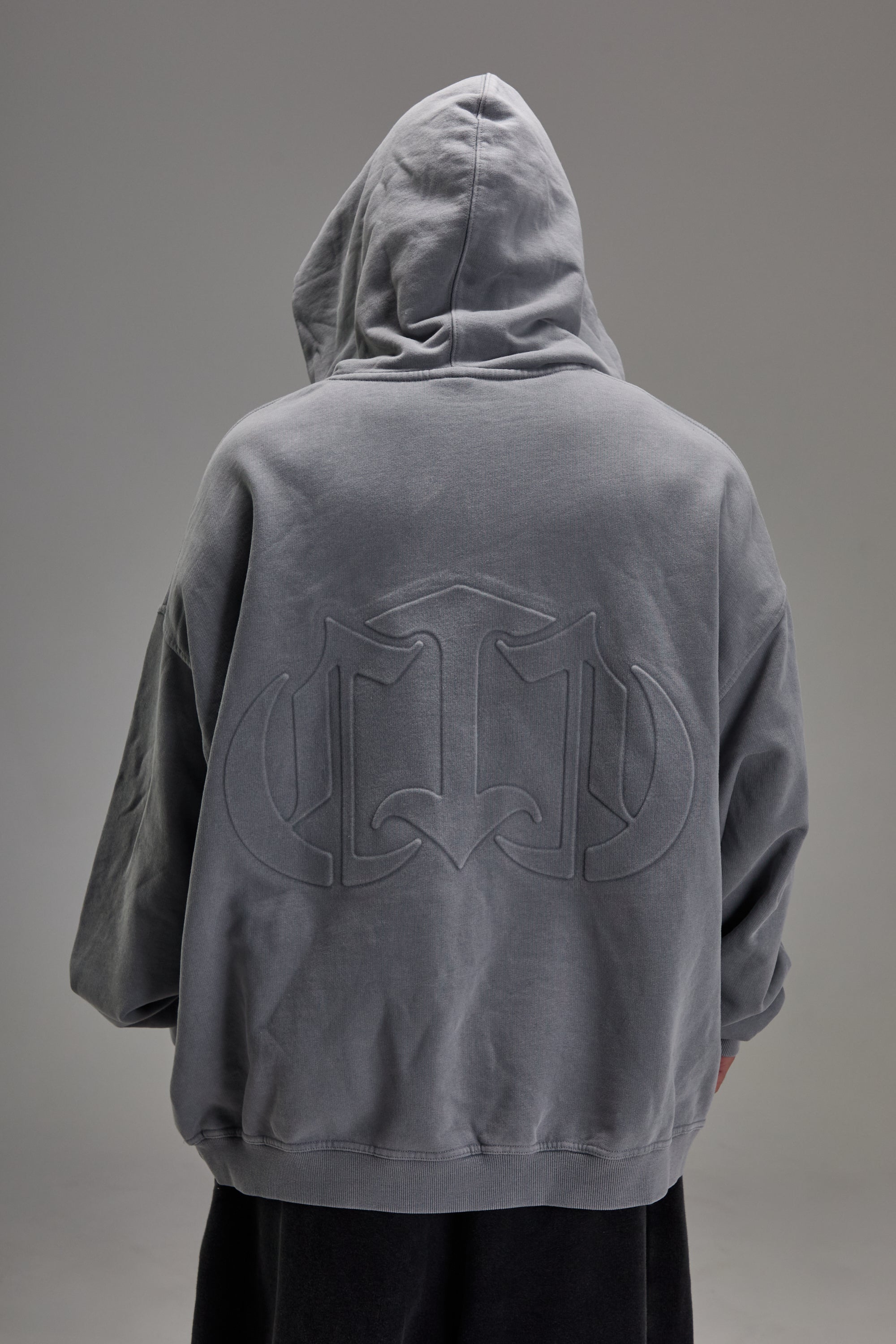 Heavyweight Zip-up Embossed Grey