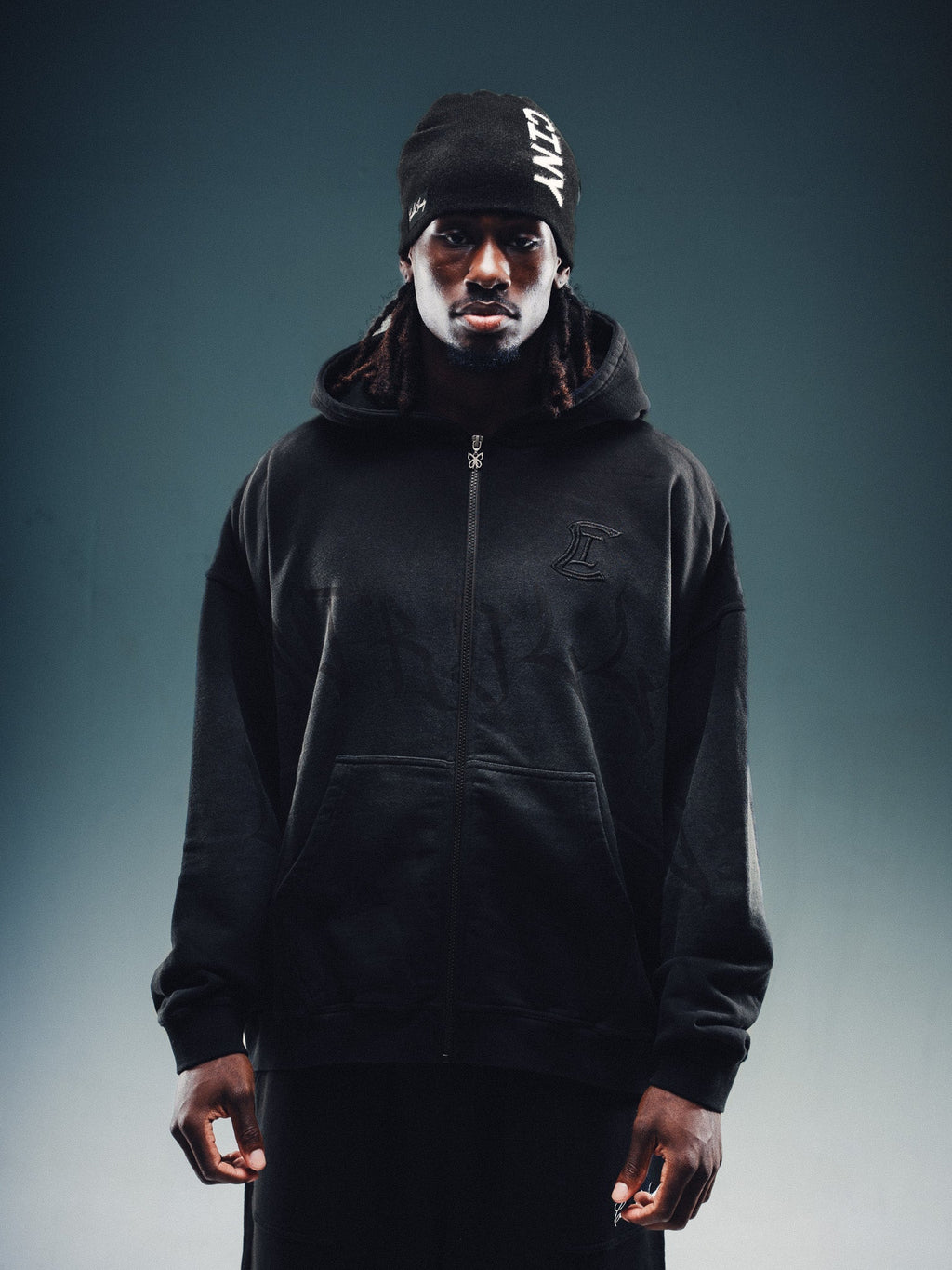 NY Blended Zip Hoodie Black