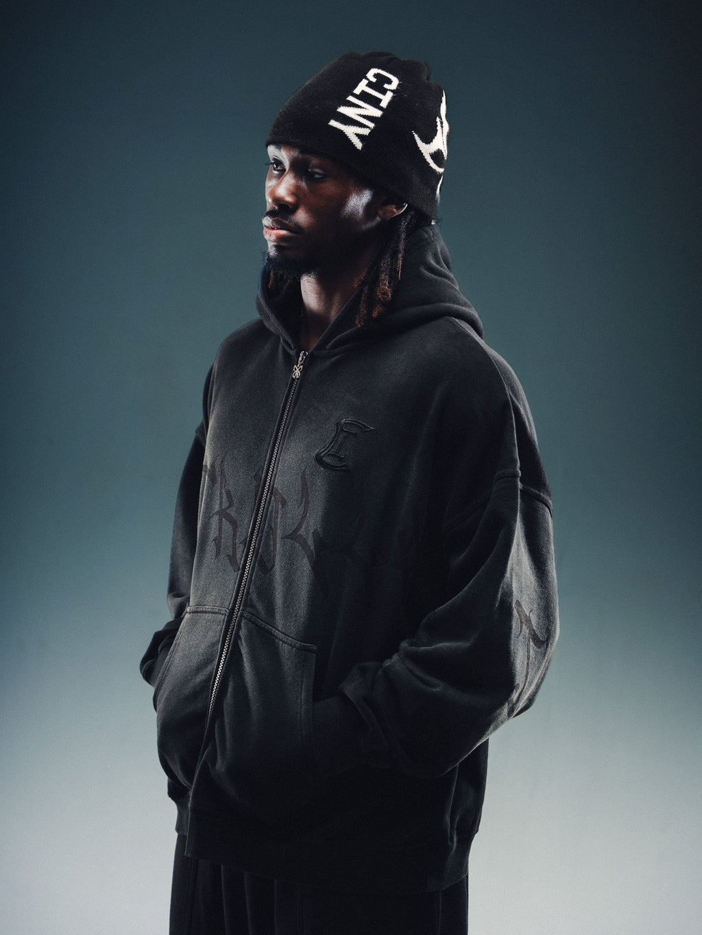 NY Blended Zip Hoodie Black
