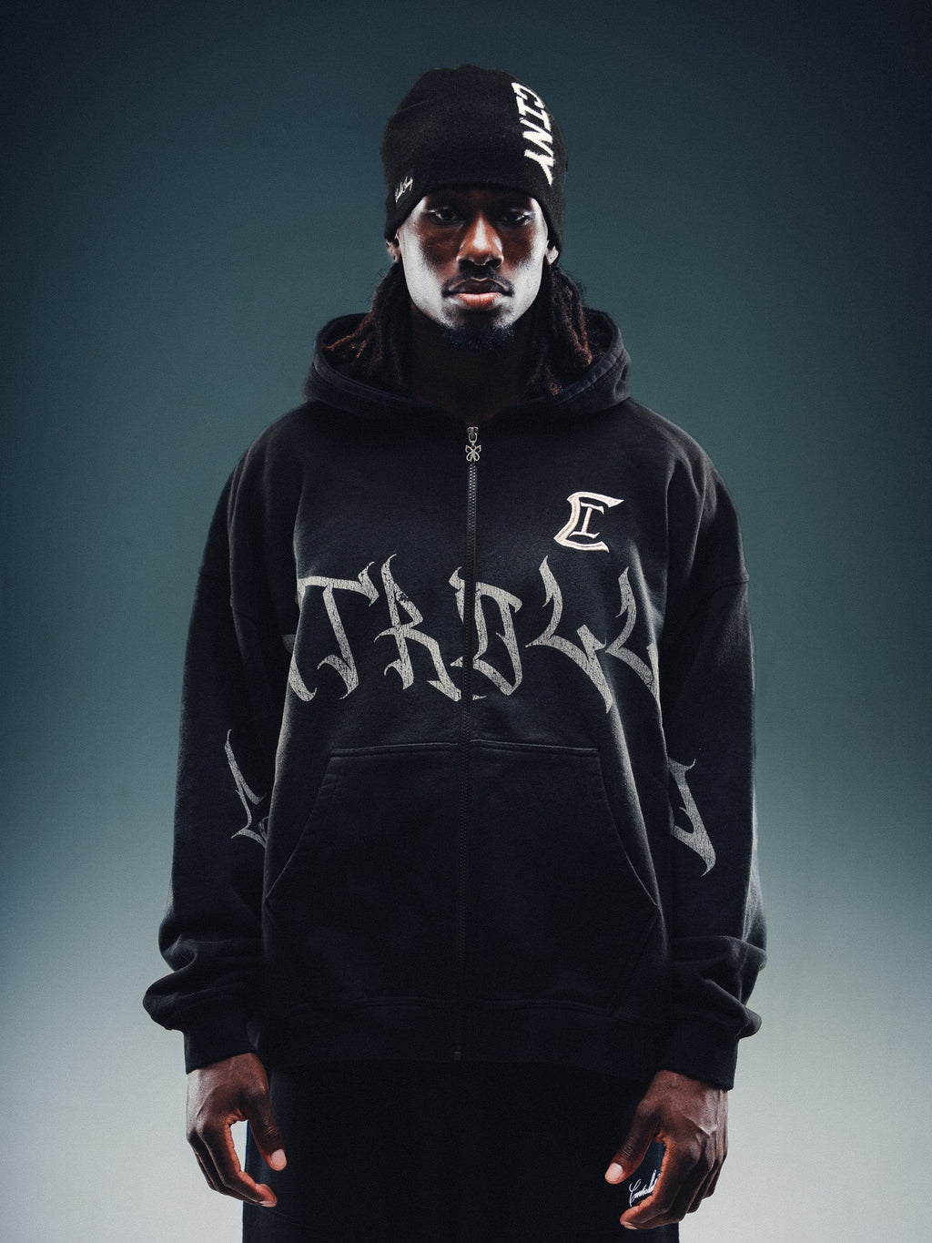 NY Blended Zip Hoodie Gray