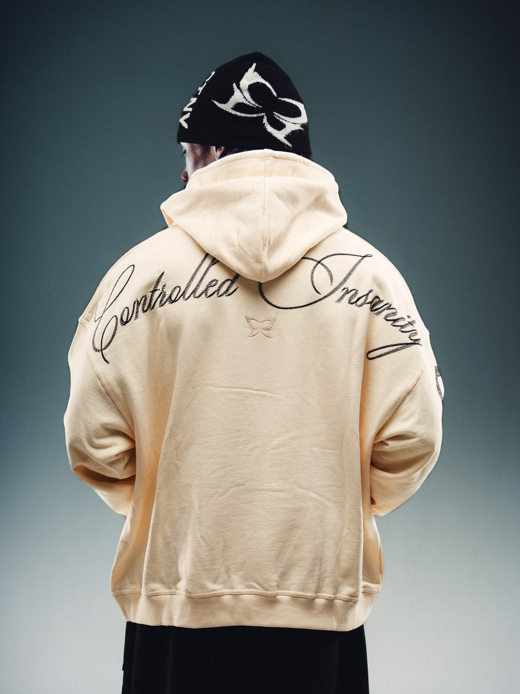 NY Butterfly Zip Hoodie Beige