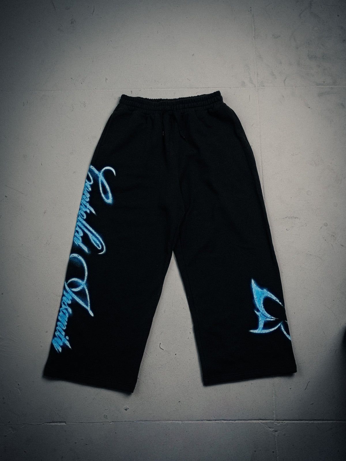 NY Wide Leg Sweats Butterfly Black blue