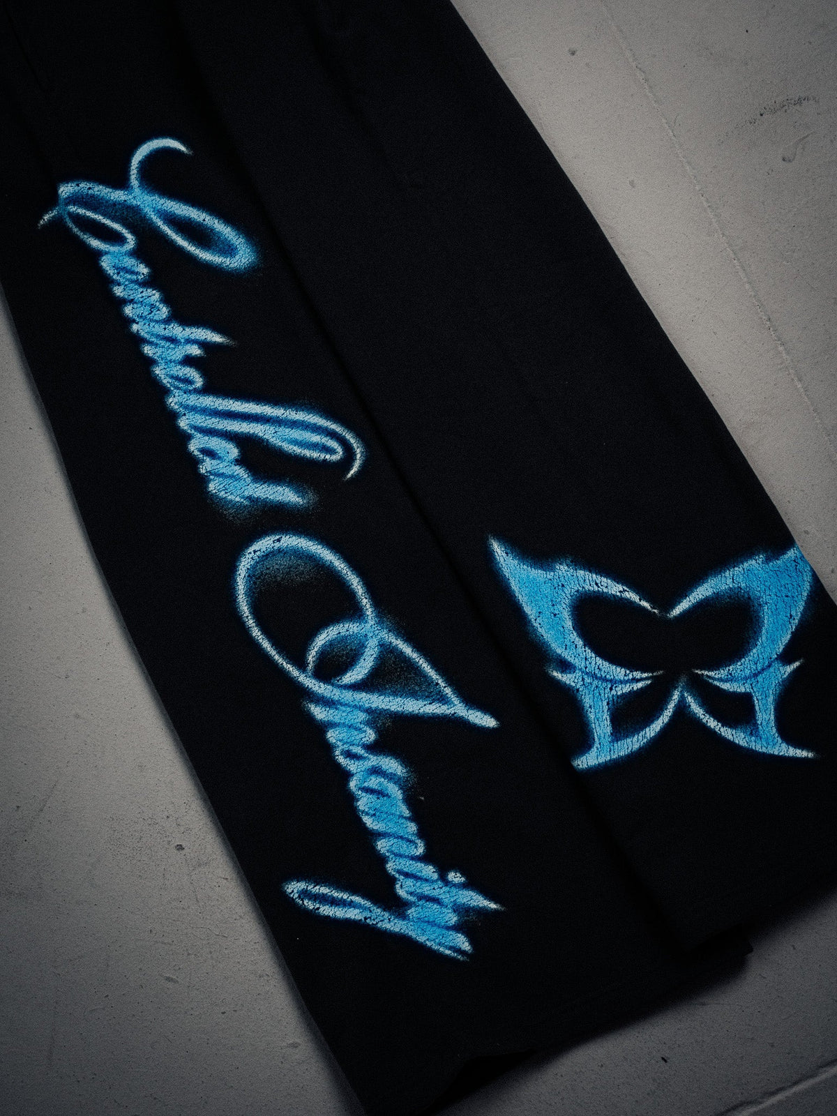 NY Wide Leg Sweats Butterfly Black blue
