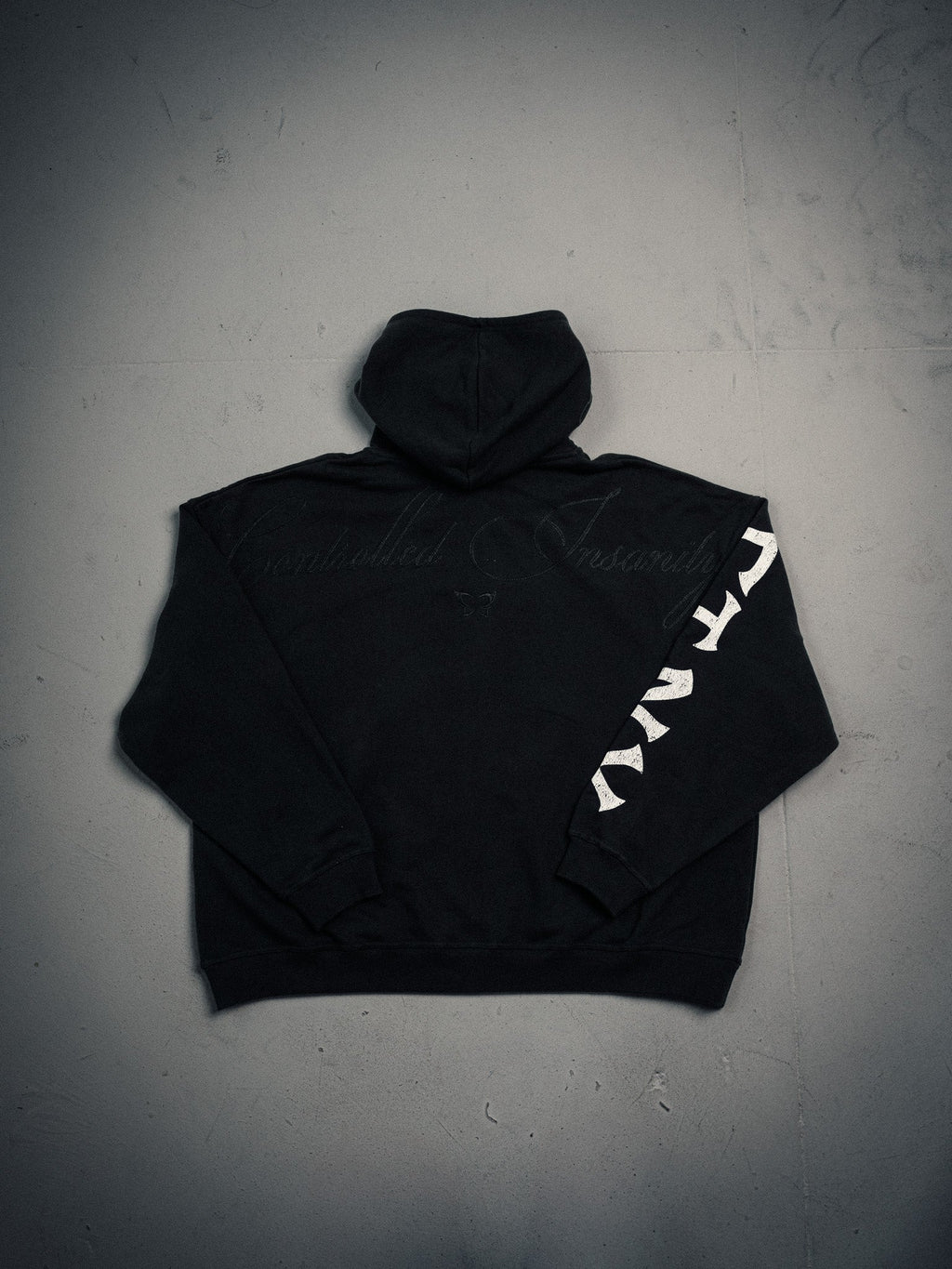 NY Butterfly Zip Hoodie Black white