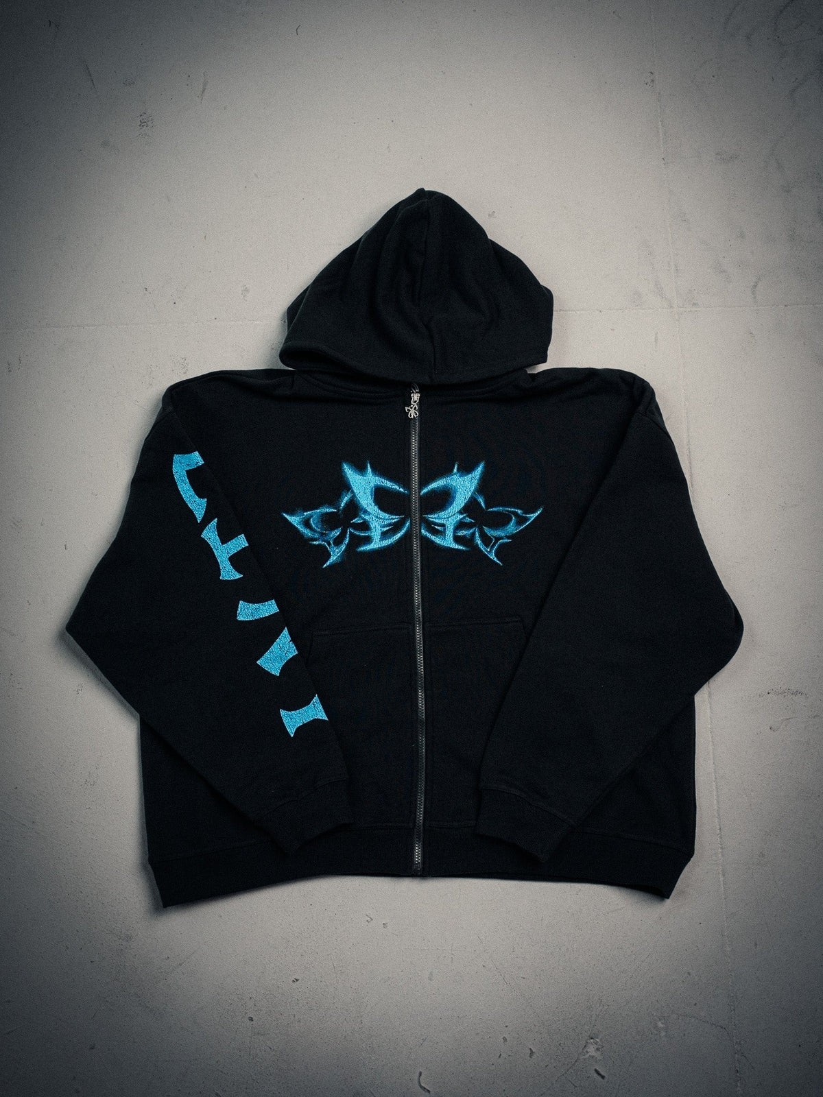 NY Butterfly Zip Hoodie Black blue