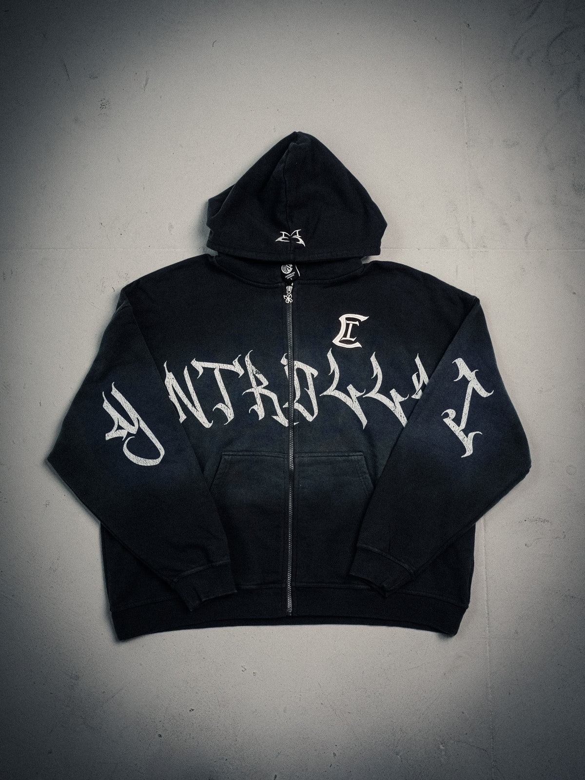 NY Blended Zip Hoodie Gray