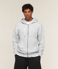 Campus Crest Zip Through Hoodie - Bros Soft Grey Marl ;)