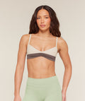 Colour Block Sports Bra - Cool Brown/Pebble Grey