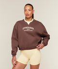 Cosy Luxe Campus Sweatshirt - Espresso Brown ;)